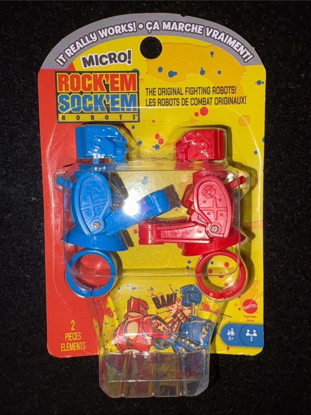 Mattel Rock 'Em Sock 'Em Micro Ring Robots Blue & Red